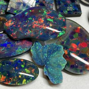 〔天然ダブレットオパールおまとめ100ct〕a ルース 裸石 宝石 ジュエリー jewelry opal 