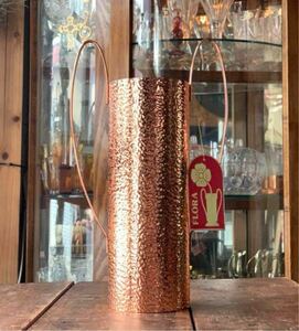 【新品】 銅製 レトロ 槌目模様 花瓶 花器 フラワーベース 置物