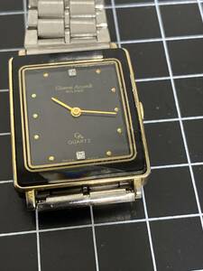Gianni Accardi 腕時計　MILANO QUARTZ SWISS MOVT 黒系角型文字盤　2針　メタルベルト　中古稼働品　送料出品者負担