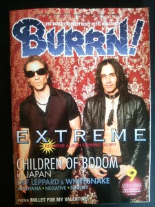 Ba1 06844 BURRN! バーン 2008年9月号 EXTREME再結成アルバム[SAUDADES DE ROCK]/Y＆T/RAGE/AVANTASIA/CHILDREN OF BODOM/NEGATIVE/SOULFLY