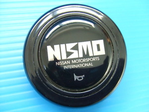 当時物 ほぼ新品 日産 ニスモ 旧ロゴ ホーンボタン 旧車 昭和 NISSAN NISMO 高速有鉛 ホットロッド ホーンスイッチ 黒 黒色 ゴールド