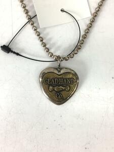 GLAD HAND◆ネックレス/SILVER/トップ有/メンズ/BUTTON CHARM HEART/チェーン社外SV925//