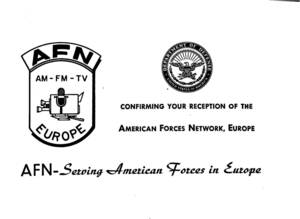 ①即決★送料込★BCL★希少ベリカード★AFN★ヨーロッパ米軍放送★American Forces Network-Europe★旧西ドイツ★1980年代