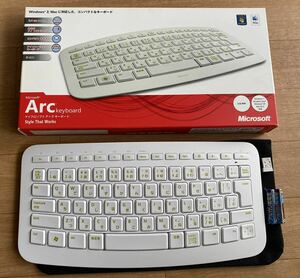 【未使用品】マイクロソフト ワイヤレスキーボードMicrosoft Arc Keyboard J5D-00028 （ホワイト）_動作確認済み