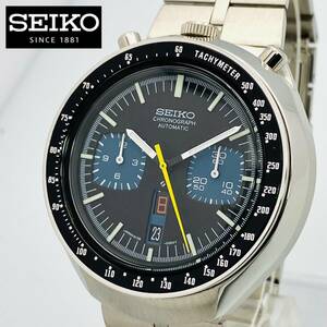 極希少◆SEIKO セイコー 5 スポーツ Speed-Timer 黒馬◆6138-0040 クロノグラフ 自動巻/ブルヘッド/ヴィンテージ/メンズ 腕時計/茶馬/美品