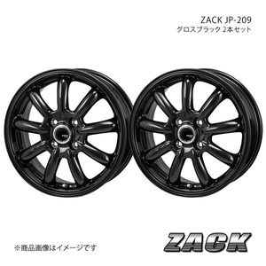 ZACK JP-209 キャロル HB36S アルミホイール2本セット 【15×4.5J 4-100 +45 グロスブラック】