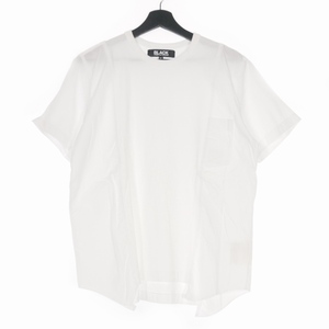 コムデギャルソンブラック COMME des GARCONS BLACK ドッキング クルーネック Tシャツ カットソー 半袖 M ホワイト 白 1G-B019 レディース