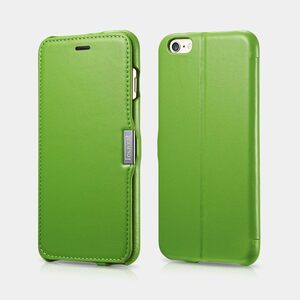 iCARER iPhone 6Plus/6S Plus 5.5インチ用 本革 手帳型 ラグジュアリー フリップ ケース マグネット吸着Luxury Side-open 緑