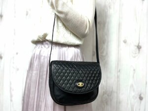 極美品 CELINE セリーヌ ヴィンテージ ショルダーバッグ バッグ レザー 黒 70974Y