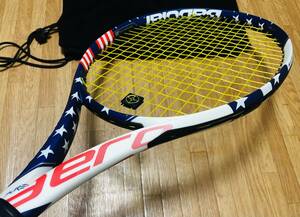 送料無料　極美品　Babolat PURE AERO US STAR バボラ ピュア アエロ US STAR 　2016 100sq 300g　限定星条旗カラー　新品元グリップ交換