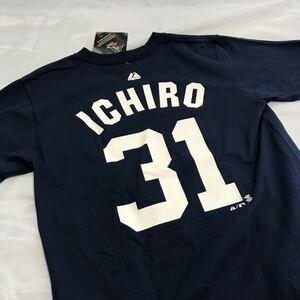 MLB ヤンキース ICHIRO イチロー ジュニア用 半袖Tシャツ Mサイズ レディース ネイビー メジャーリーグ ベースボールシャツ 未使用