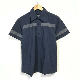 F7436dL 日本製 ABAHOUSE アバハウス サイズF フリーサイズ 半袖シャツ 襟付きシャツ ネイビー 紺色 春夏 メンズ カジュアルシャツ