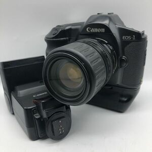 8w76 Canon EOS-1 レンズ 35-135mm グリップ ストロボ付 キャノン 一眼レフ フィルムカメラ イオス カメラ 写真 撮影 1000~