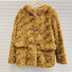 【希少】au jour le jour FUR HOOD JACKET AMBER 50 / オージュールルジュール フェイクファー ジャケット コート