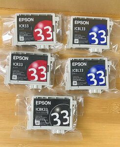 送料無料★純正未使用EPSON エプソン インクカートリッジICBL33 ICBK33 ICR33 5点★EP28