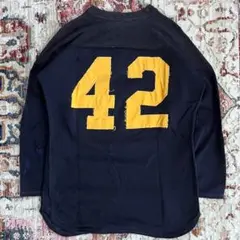 【40s】vintage フットボール Tシャツ ブラック×ネイビー サイズ42