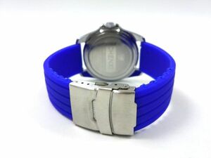 シリコンラバーストラップ 腕時計交換用ベルト クイックリリース ブルー 22mm