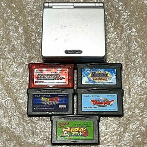 GBA ゲームボーイアドバンスSP 本体 プラチナシルバー AGS-001+ポケットモンスタールビー・ドラゴンボールZ 武空闘劇 GAMEBOY ADVANCE SP