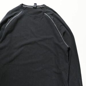 2003年 ギャップ GAP ヘビーウエイトコットン ラグラン Tシャツ 長袖 (XL) 黒×黒 ロンT 無地 ブラック 00