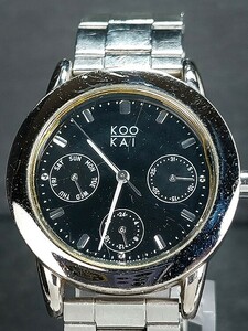 KOOKAI クーカイ 6329-L17351 アナログ クォーツ 腕時計 ブラック文字盤 カレンダー シルバー メタルベルト ステンレス 新品電池交換済み