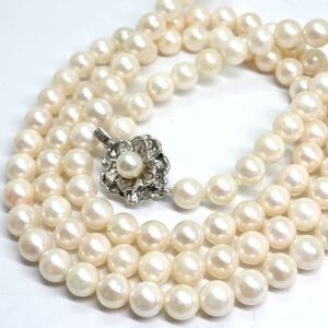 《アコヤ本真珠ロングネックレス》A 約6.5mm珠 54.0g 約81.5cm pearl necklace ジュエリー jewelry DE0/DF0