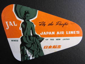 JAL■日本航空■太平洋路線開設■WING OF THE NEW JAPAN■1954年■新しい日本の翼■仏さまラベル