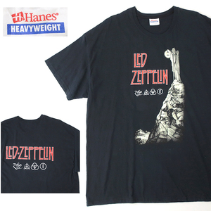 US輸入 Led Zeppelin レッドツェッペリン Tシャツ Hanes HEAVY COTTON 黒(2XL) ロックT/音楽系
