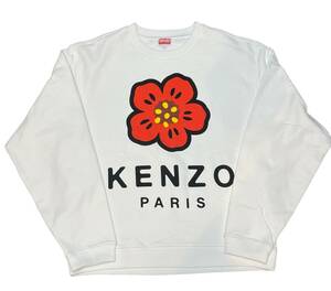 【極美品】KENZO PARIS ケンゾー【BOKE FLOWER】2022年春夏 22SS ボケの花 スウェット 定価48,400円Lサイズホワイト×レッド