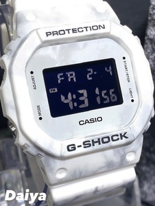 新品 CASIO カシオ 正規品 G-SHOCK ジーショック Gショック 腕時計 スノー カモフラージュ 多機能 デジタル ホワイト グレー DW-5600GC-7