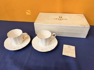 【T】E1◆ 最終出品！◆ ungaro ウンガロ MAEBATA CHINA CORPORATION カップ&ソーサー 2客セット 食器 来客用