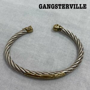 ギャングスタービル GANGSTERVILLE × galcia ガルシア Devil & Skull Bangle ワイヤーバングル Silver シルバー - スカル