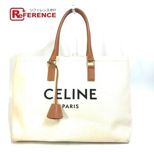 CELINE セリーヌ 190062 肩掛け ホリゾンタル カバ ロゴ トートバッグ カバン ショルダーバッグ ナチュラル/タン レディース【中古】