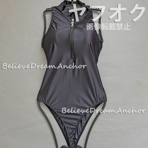 *新品*即決*563*ジッパー付 ハイネック ハイレグ Sexy レオタード*ブラック*キャンギャル 水着 ワンピース コスプレ レースクイーン ダンス