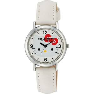 ハローキティ グッズ 腕時計 ウォッチ キティ HK15-131 ホワイト 革 ベルト バント サンリオ キャラクター レディース キッズ 時計