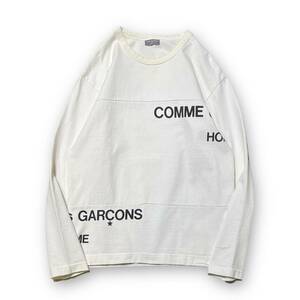 02ss COMME des GARCONS HOMME logo L/S tee White スプリットロゴカットソー 田中オム コムデギャルソンオム 店舗受取可