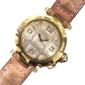 カルティエ Cartier パシャ32 コンベックスグリット WJ116056 K18イエローゴールド 腕時計 レディース 中古