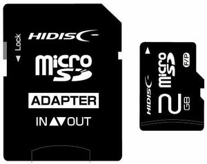 マイクロSDカード 2GB SD変換アダプタ付き ケース付き microSD HDMCSD2GCLJP3/0172　HIDISC/送料無料メール便
