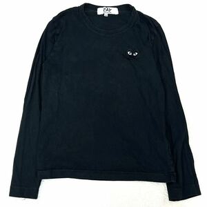 PLAY COMME des GARCONS プレイコムデギャルソン ロングTシャツ 長袖Tシャツ ロンT カットソー コットン100% 胸ロゴ レディースS 日本製 