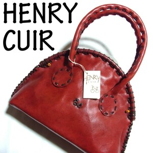 HENRY CUIR アンリークイール EUCALIPTUS レザー トートバッグ 赤 レッド