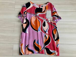 タグ付未使用品【EMILIO PUCCI エミリオプッチ】Tシャツ ブラウス ピンク系