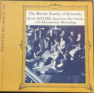 LP RITCHIE FAMILY OF KENTUCKY JEAN RITCHIE FOLKWAYS ジーン リッチー