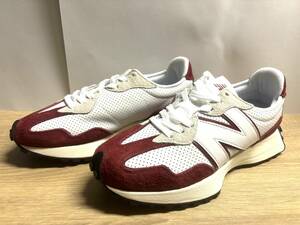 未使用 26cm D ニューバランス MS327PE ホワイト/レッド new balance