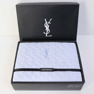 未使用品！YSL イヴ・サンローラン 西川産業 パッドシーツ 敷パッド 100×205cm シングルサイズ パイル キルティング ブルー★836v22