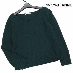 PINKY&DIANNE ピンキー＆ダイアン 高級 カシミヤ100%♪ 秋冬 ワイドVネック ニット セーター Sz.38　レディース　K3T00517_9#K