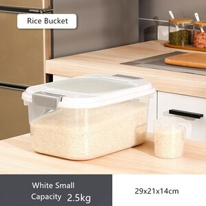 プラスチック製　ボックス　食品　保管容器　White Small　2.5㎏