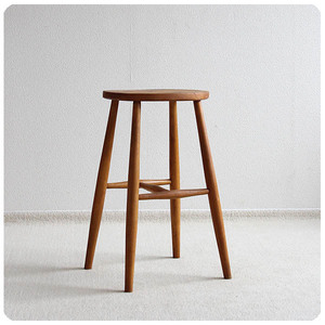 イギリス アンティーク ハイスツール 木製椅子 飾り台 カントリー 無垢材 家具 V-272