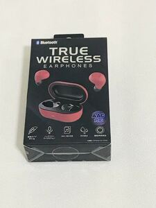 true wireless earphonesワイヤレスイヤホン赤　新品未使用Bluetoothイヤホン