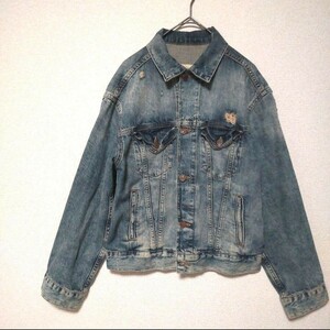 DENIM＆SUPPLY RALPH LAUREN デニムアンドサプライラルフローレン ダメージデニムジャケット ケミカルウォッシュ Gジャン コットン