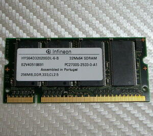 ノートPC用メモリ／DDR 333 256MB