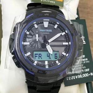 【カシオ】 プロトレック Blue Moment 新品 ブラック 電波ソーラー 腕時計 メンズ 未使用品 CASIO 男性 PRW-6100YT-1BJF